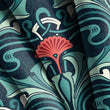 Load image into Gallery viewer, Victorian Fabric, Art Nouveau Material, Floral Textiles, Botanical Design, Antique Cloth, Vintage Fabric, Flower Pattern, Fabric By The Yard