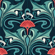 Load image into Gallery viewer, Victorian Fabric, Art Nouveau Material, Floral Textiles, Botanical Design, Antique Cloth, Vintage Fabric, Flower Pattern, Fabric By The Yard