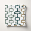 Load image into Gallery viewer, Retro Fabric, Mid Century Modern Material, Geometric Textiles, Vintage Design, MCM Cloth, Blue and Brown Pattern, Fabric By The Yard
