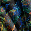 Load image into Gallery viewer, Victorian Fabric, Moody Material, Peacock Textiles, Celestial Design, Dark Botanical Cloth, Ethereal Bird Fabric, Fabric By The Yard