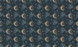 Load image into Gallery viewer, Celestial Fabric, Ethereal Material, Moon Textiles, Astronomy Design, Botanical Moody Astrology Cloth, Fantasy Fabric, Fabric By The Yard