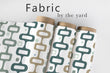 Load image into Gallery viewer, Retro Fabric, Mid Century Modern Material, Geometric Textiles, Vintage Design, MCM Cloth, Blue and Brown Pattern, Fabric By The Yard