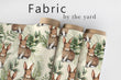 Load image into Gallery viewer, Bunny Fabric, Rabbit Material, Farmhouse Textiles, Country Design, Vintage Cloth, Cottage Pattern, Botanical Watercolor, Fabric By The Yard