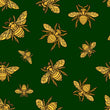 Load image into Gallery viewer, Crochet Bee Wallpaper, Insect Wallpaper, Bumble Bee Hive Wallpaper, Dark Moody Wallpaper, Peel and Stick Wallpaper, Fabric Wallpaper