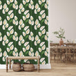 Load image into Gallery viewer, Peace Lily Wallpaper, Flower Garden Wallpaper, Vintage Floral Wallpaper, Cottage Wallpaper, Peel and Stick Wallpaper, Fabric Wallpaper
