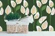 Load image into Gallery viewer, Peace Lily Wallpaper, Flower Garden Wallpaper, Vintage Floral Wallpaper, Cottage Wallpaper, Peel and Stick Wallpaper, Fabric Wallpaper