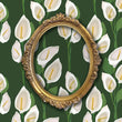Load image into Gallery viewer, Peace Lily Wallpaper, Flower Garden Wallpaper, Vintage Floral Wallpaper, Cottage Wallpaper, Peel and Stick Wallpaper, Fabric Wallpaper
