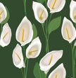 Load image into Gallery viewer, Peace Lily Wallpaper, Flower Garden Wallpaper, Vintage Floral Wallpaper, Cottage Wallpaper, Peel and Stick Wallpaper, Fabric Wallpaper