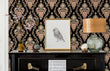 Load image into Gallery viewer, Victorian Wallpaper, Dark Wallpaper, Antique Wallpaper, Damask Wallpaper, Pink Goth Wallpaper, Floral Wallpaper, Peel & Stick Wallpaper