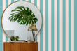 Load image into Gallery viewer, Teal Striped Wallpaper, Cabana Blue Wallpaper, Large Stripes Wallpaper, Coastal Wallpaper, Nautical Wallpaper, Peel & Stick Wallpaper