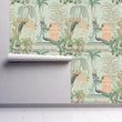 Load image into Gallery viewer, Chinoiseries Peacock Wallpaper, Vintage Botanical Greek Wallpaper, Elegant Antique Wallpaper, Bird Wallpaper, Peel & Stick Wallpaper
