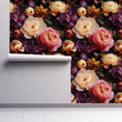 Load image into Gallery viewer, Peony Wallpaper, Peonies Wallpaper, Moody Floral Wallpaper, Flower Mural Wallpaper, Dark Romantic Wallpaper, Peel & Stick Wallpaper