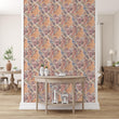 Load image into Gallery viewer, Boho Wallpaper, Bohemian Wallpaper, Floral Wallpaper, Retro Wallpaper, Funky Swirl Wallpaper, Peel & Stick Wallpaper