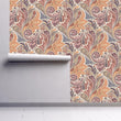 Load image into Gallery viewer, Boho Wallpaper, Bohemian Wallpaper, Floral Wallpaper, Retro Wallpaper, Funky Swirl Wallpaper, Peel & Stick Wallpaper