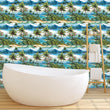 Load image into Gallery viewer, Tropical Beach Wallpaper, Hawaiian Wallpaper, Vintage Wallpaper, Retro Palm Tree Wallpaper, Beach House Wallpaper, Peel & Stick Wallpaper