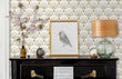 Load image into Gallery viewer, Gold Art Deco Wallpaper, Antique Wallpaper, Vintage Wallpaper, Geometric Wallpaper, Elegant Wallpaper, Peel & Stick Wallpaper