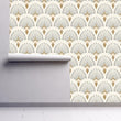 Load image into Gallery viewer, Gold Art Deco Wallpaper, Antique Wallpaper, Vintage Wallpaper, Geometric Wallpaper, Elegant Wallpaper, Peel & Stick Wallpaper