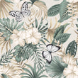 Load image into Gallery viewer, Butterfly Wallpaper, Botanical Wallpaper, Tropical Wallpaper, Floral Wallpaper, Palms and Ferns Wallpaper, Peel & Stick Wallpaper