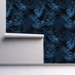 Load image into Gallery viewer, Moody Tropical Wallpaper, Dark Palm Leaves Wallpaper, Botanical Wallpaper, Fern Leaves Wallpaper, Forest Wallpaper, Peel & Stick Wallpaper