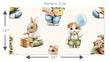 Load image into Gallery viewer, Woodland Animals Wallpaper, Vintage Wallpaper, Bunny Mice and Bears Wallpaper, Cute Nursery Wallpaper, Peel & Stick Wallpaper