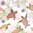 Load image into Gallery viewer, Sea Turtle Wallpaper, Coastal Wallpaper, Beach House Wallpaper, Nautical Wallpaper, Peel and Stick Wallpaper, Fabric Wallpaper