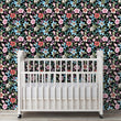 Load image into Gallery viewer, Moody Wallpaper, Botanical Wallpaper, Floral Wallpaper, Flower Wallpaper, Dark Cottage Garden Peel & Stick Wallpaper, Removable Wallpaper
