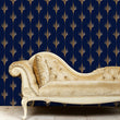 Load image into Gallery viewer, Art Deco Wallpaper, Victorian Wallpaper, Antique Wallpaper, Elegant Wallpaper, Blue and Gold Wallpaper, Peel & Stick Wallpaper