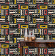 Load image into Gallery viewer, Vintage Wallpaper, Tape Cassette Wallpaper, Retro Wallpaper, Eclectic Wallpaper, Music Wallpaper, 80's Wallpaper, Peel & Stick Wallpaper