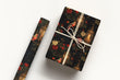 Load image into Gallery viewer, Moody Bird Christmas Wrapping Paper, Dark Fantasy X-Mas Gift Wrap, Gothic Flowers Wrapping Paper, Victorian Christmas Wrapping Paper