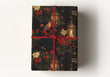 Load image into Gallery viewer, Moody Bird Christmas Wrapping Paper, Dark Fantasy X-Mas Gift Wrap, Gothic Flowers Wrapping Paper, Victorian Christmas Wrapping Paper