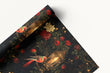 Load image into Gallery viewer, Moody Bird Christmas Wrapping Paper, Dark Fantasy X-Mas Gift Wrap, Gothic Flowers Wrapping Paper, Victorian Christmas Wrapping Paper