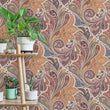 Load image into Gallery viewer, Boho Wallpaper, Bohemian Wallpaper, Floral Wallpaper, Retro Wallpaper, Funky Swirl Wallpaper, Peel & Stick Wallpaper