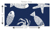 Load image into Gallery viewer, Fish Crab Starfish Wallpaper, Nautical Wallpaper, Blue Beach House Wallpaper, Ocean Animals Wallpaper, Removable Peel & Stick Wallpaper