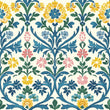 Load image into Gallery viewer, Vintage Floral Wallpaper, Botanical Wallpaper, Flower Garden Wallpaper, Cottage Wallpaper, Yellow Flowers Peel & Stick Wallpaper