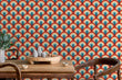 Load image into Gallery viewer, Retro Wallpaper, Vintage Wallpaper, MCM Wallpaper, Mid-Century Modern Wallpaper, Mid Mod Wallpaper, Geometric Peel & Stick Wallpaper