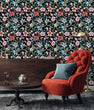 Load image into Gallery viewer, Moody Wallpaper, Botanical Wallpaper, Floral Wallpaper, Flower Wallpaper, Dark Cottage Garden Peel & Stick Wallpaper, Removable Wallpaper