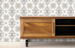 Load image into Gallery viewer, Abstract Floral Wallpaper, Blue and Yellow Wallpaper, Geometric Wallpaper, Farmhouse Wallpaper, Neutral Wallpaper, Peel & Stick Wallpaper