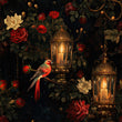 Load image into Gallery viewer, Moody Bird Christmas Wrapping Paper, Dark Fantasy X-Mas Gift Wrap, Gothic Flowers Wrapping Paper, Victorian Christmas Wrapping Paper