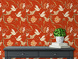 Load image into Gallery viewer, Bird Wallpaper, Dove Wallpaper, Botanical Wallpaper, Cottage Wallpaper, Peel and Stick Wallpaper, Fabric Wallpaper