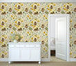 Load image into Gallery viewer, Owl Wallpaper, Forest Wallpaper, Botanical Wallpaper, Kids Wallpaper, Peel and Stick Wallpaper, Fabric Wallpaper