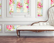 Load image into Gallery viewer, Victorian Striped Pink Floral Peel and Stick and Traditional Wallpaper: Cottage Flower Garden Design