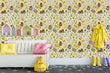 Load image into Gallery viewer, Owl Wallpaper, Forest Wallpaper, Botanical Wallpaper, Kids Wallpaper, Peel and Stick Wallpaper, Fabric Wallpaper