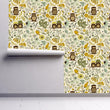 Load image into Gallery viewer, Owl Wallpaper, Forest Wallpaper, Botanical Wallpaper, Kids Wallpaper, Peel and Stick Wallpaper, Fabric Wallpaper