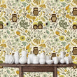 Load image into Gallery viewer, Owl Wallpaper, Forest Wallpaper, Botanical Wallpaper, Kids Wallpaper, Peel and Stick Wallpaper, Fabric Wallpaper