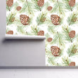 Load image into Gallery viewer, Autumn Fall Woodland Forest Branches and Pine Cones Peel and Stick and Traditional Wallpaper