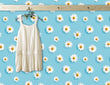 Load image into Gallery viewer, Blue Floral Design with White Daisies Peel and Stick and Traditional Wallpaper: Girl Room Decor