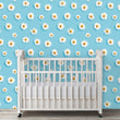 Load image into Gallery viewer, Blue Floral Design with White Daisies Peel and Stick and Traditional Wallpaper: Girl Room Decor