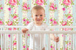 Load image into Gallery viewer, Victorian Striped Pink Floral Peel and Stick and Traditional Wallpaper: Cottage Flower Garden Design