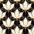 Load image into Gallery viewer, Gold Black Art Nouveau Fabric, Elegant Floral Textiles, Vintage Glam Upholstery Material by the Yard, Luxury Deco Decor Fabric