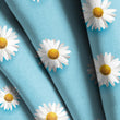 Load image into Gallery viewer, Blue Daisy Fabric, Floral Textiles, White Flower Upholstery Material by the Yard, Spring Cottagecore Botanical Fabric for Home Décor
